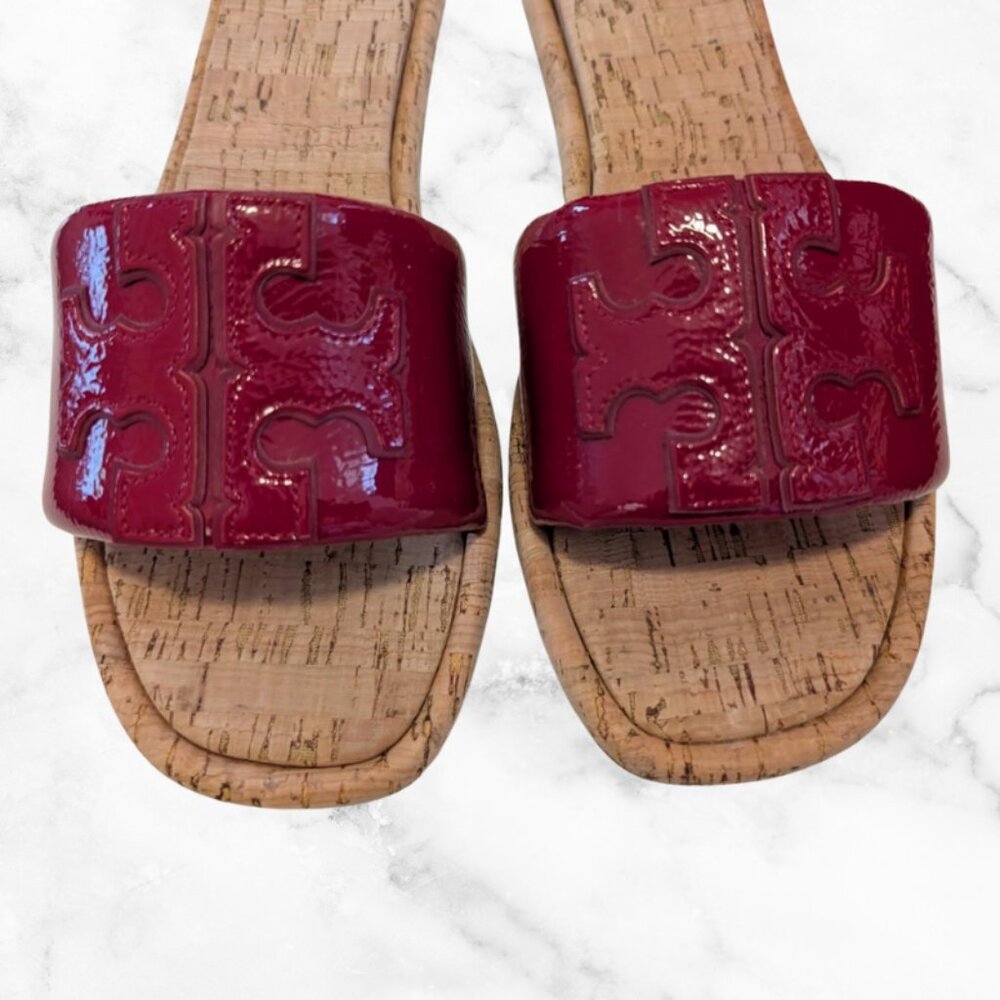 TORY BURCH | Double T Sport Slide Sandals in Red | Women’s 8.5 Slip-On - Picture 12 of 14